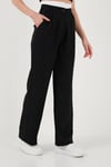 Relaxed Fit Yüksek Bel Bol Paça Kadın Pantolon 673P1012 SİYAH