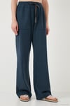 Relaxed Fit Yüksek Bel Bol Paça Kadın Pantolon 668YP5040 LACİVERT