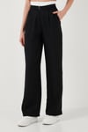 Relaxed Fit Yüksek Bel Bol Paça Kadın Pantolon 673P1012 SİYAH