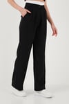 Relaxed Fit Yüksek Bel Bol Paça Kadın Pantolon 673P1012 SİYAH