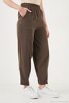 Relaxed Fit Yüksek Bel Daralan Paça Kadın Pantolon 668YP5456 KAHVE