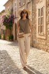 Relaxed Fit Yüksek Bel Daralan Paça Kadın Pantolon 668YP5456 TAŞ