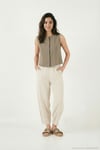 Relaxed Fit Yüksek Bel Daralan Paça Kadın Pantolon 668YP5456 TAŞ