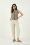 Relaxed Fit Yüksek Bel Daralan Paça Kadın Pantolon 668YP5456 TAŞ