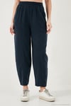 Relaxed Fit Yüksek Bel Daralan Paça Kadın Pantolon 668YP5456 LACİVERT