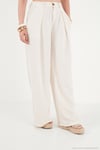 Relaxed Fit Yüksek Bel Geniş Paça Kadın Pantolon 668YP5515 TAŞ