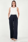 Relaxed Fit Yüksek Bel Geniş Paça Kadın Pantolon 668YP5515 LACİVERT