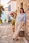 Relaxed Fit Yüksek Bel Geniş Paça Kadın Pantolon 668YP5515 TAŞ