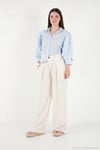 Relaxed Fit Yüksek Bel Geniş Paça Kadın Pantolon 668YP5515 TAŞ