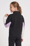 Renk Bloklu Pamuklu Dik Yaka Fermuarlı Kız Çocuk Sweat 922566-2001 SİYAH