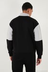 Renk Bloklu Regular Fit Yarım Fermuarlı Dik Yaka Erkek Sweat 5905719 SİYAH