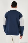 Renk Bloklu Regular Fit Yarım Fermuarlı Dik Yaka Erkek Sweat 5905719 İNDİGO