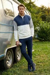Renk Bloklu Regular Fit Yarım Fermuarlı Dik Yaka Erkek Sweat 5905719 EKRU