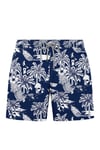 Resort Desenli Hızlı Kuruyan Erkek Mayo Short JFSSSW46 LACİVERT-BEYAZ