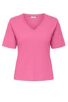 rex % 100 Pamuk Regular Fit V Yaka Kadın T Shirt 15352294 PEMBE
