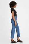 Ribcage Pamuklu Yüksek Bel Straight Fit Jeans Kadın Kot Pantolon A7743-0002 MAVİ