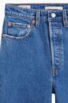Ribcage Pamuklu Yüksek Bel Straight Fit Jeans Kadın Kot Pantolon A7743-0002 MAVİ