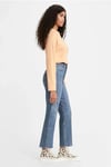 Ribcage Pamuklu Yüksek Bel Straight Fit Düz Kısa Paça Jeans Kadın Kot Pantolon A7743-0001 AÇIK MAVİ