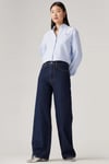 Ribcage Straight Fit Yüksek Bel Düz Paça Jeans Kadın Kot Pantolon 003VD-0001 LACİVERT