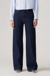 Ribcage Straight Fit Yüksek Bel Düz Paça Jeans Kadın Kot Pantolon 003VD-0001 LACİVERT