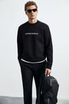 Rowan Logolu Bisiklet Yaka Örme Erkek Sweat 112030195 SİYAH