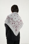 Saçaklı Etnik Desenli 100 x 100 cm Kadın Şal 6941302 GRİ-BORDO