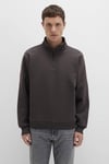 Şardonlu Loose Fit Yarım Fermuarlı Dik Yaka Erkek Sweat 0S10278-70219 KOYU KAHVE