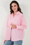 SD Luxury Oversize Kadın Gömlek 6781001 PEMBE