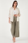 SD Luxury Pamuk Karışımlı Oversize Fit Uzun Kollu 2'li Paket Bayan Gömlek 6781001S2 BEJ-HARDAL