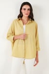 SD Luxury Pamuk Karışımlı Oversize Fit Uzun Kollu 2'li Paket Bayan Gömlek 6781001S2 SARI-HARDAL