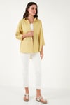 SD Luxury Pamuk Karışımlı Oversize Fit Uzun Kollu 2'li Paket Bayan Gömlek 6781001S2 Tarçın-HARDAL
