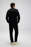 Şerit Detaylı Pamuklu Regular Fit Kapüşonlu Erkek Sweat EM617-BK SİYAH