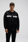 Şerit Detaylı Pamuklu Regular Fit Kapüşonlu Erkek Sweat EM617-BK SİYAH