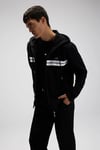 Şerit Detaylı Pamuklu Regular Fit Kapüşonlu Erkek Sweat EM617-BK SİYAH