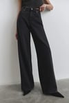 Siena Pamuklu Wide Leg Fit Yüksek Bel Geniş Paça Jeans Kadın Kot Pantolon 1010763-90575 ANTRASİT