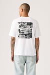 Sırt Baskılı % 100 Pamuk Bisiklet Yaka Erkek T Shirt A9440-0017 BEYAZ