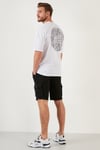 Sırt Baskılı Regular Fit % 100 Pamuk Bisiklet Yaka Erkek T Shirt 5727502 BEYAZ