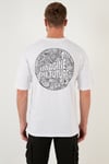 Sırt Baskılı Regular Fit % 100 Pamuk Bisiklet Yaka Erkek T Shirt 5727502 BEYAZ