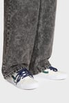 SK8-Low Deri Logolu Sneaker Unisex Ayakkabı VN0009QRWTM1 GRİ-BEYAZ