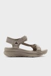 Skechers D Lüx Walker Logolu Cırtlı Kalın Taban Kadın Sandalet 119822 TPE BEJ