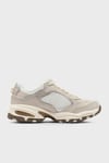 Skechers Deri Karışımlı Logolu Outdoor Bayan Ayakkabı 180247 TPSL Bej-Gümüş