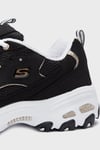 Skechers D'Lites Deri Logolu Kalın Taban Sneaker Bayan Ayakkabı 13145 BKRG Siyah-Pembe Altın