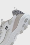 Skechers D'Lites Deri Logolu Süet Detaylı Kalın Taban Sneaker Bayan Ayakkabı 150235 WSL BEYAZ-GÜMÜŞ