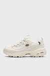 Skechers D'Lites-Fresh Start Deri Logolu Kalın Tabanlı Sneaker Kadın Ayakkabı 11931 OFWT BEYAZ