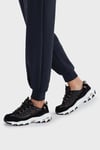 Skechers D'Lites Kapitoneli Deri Logolu Kalın Taban Sneaker Bayan Ayakkabı 13087 BKRG Siyah-Pembe Altın