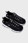 Skechers D'Lites - March Forward Deri ve Süet Karışımlı Sneaker Kadın Ayakkabı 13148 BKW SİYAH-BEYAZ