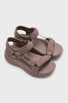 Skechers D'Lux Walker Logolu Cırtlı Kalın Taban Kadın Sandalet 119822 MVE LEYLAK