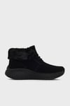 Skechers Max Cushioning Elite 2.0 Boot Snow Daze Logolu Bağcıklı Peluş Detaylı Bayan Bot 144368 BBK SİYAH