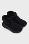 Skechers Max Cushioning Elite 2.0 Boot Snow Daze Logolu Bağcıklı Peluş Detaylı Bayan Bot 144368 BBK SİYAH