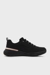 Skechers Skech-Air Dynamight 2.0 Hakiki Deri Logolu Bağcıklı Sneaker Bayan Ayakkabı 150373 TKBKRG Siyah-Pembe Altın